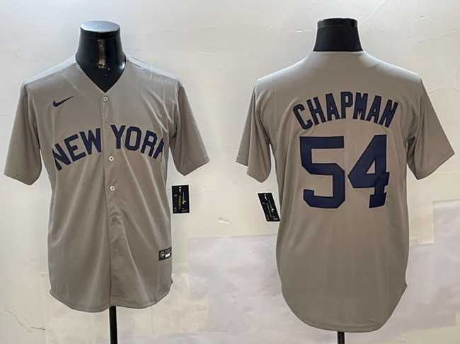 Men's New York Yankees #54 Aroldis Chapman Grey Cool Base Stitched Jersey,We sell and wholesale Men's New York Yankees #54 Aroldis Chapman Grey Cool Base Stitched Jersey on line form chian!
